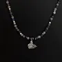 Handcrafted Onyx Swarovski Pendant Necklace with Distinctive Detail