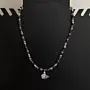 Handcrafted Onyx Swarovski Pendant Necklace with Distinctive Detail