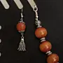 Vintage Agate Necklace & Earrings Set with Silver-Plated Details