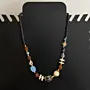 Bohemian Necklace with ceramic beads & bone beads