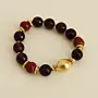 Handcrafted Natural Agate Gold-Plated Bracelet with Distinctive Detail