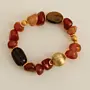 Handcrafted Warm Agate Gold-Plated Bracelet with Distinctive Detail