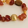 Handcrafted Warm Agate Gold-Plated Bracelet with Distinctive Detail