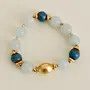 Handcrafted Moonstone Indigo Ceramic Bracelet with Distinctive Detail