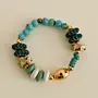 Contemporary Bracelet with turquoise & bone beads