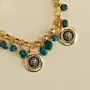 Contemporary Bracelet in turquoise with coin detail