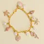 Handcrafted Pink and Ivory Sea Charm Bracelet with Distinctive Detail