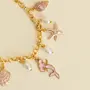 Handcrafted Pink and Ivory Sea Charm Bracelet with Distinctive Detail