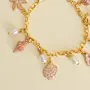Handcrafted Pink and Ivory Sea Charm Bracelet with Distinctive Detail