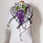 Purple Grape Cross-Stitch Keffiyeh Scarf with Palestinian Cross-Stitch