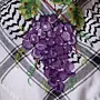 Purple Grape Cross-Stitch Keffiyeh Scarf with Palestinian Cross-Stitch
