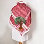 Olive Tree Embroidered Keffiyeh Scarf with Turkish-Stitch Embroidery