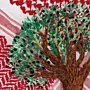 Olive Tree Embroidered Keffiyeh Scarf with Turkish-Stitch Embroidery