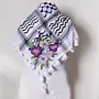 Handcrafted Purple Bouquet Embroidered Keffiyeh Scarf