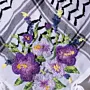 Handcrafted Purple Bouquet Embroidered Keffiyeh Scarf