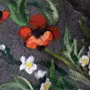 Charcoal Floral Felted Shawl with Wool-Felting Technique