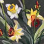 Dark Green Floral Felted Shawl with Wool-Felting Technique