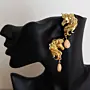 Contemporary Earrings in quartz with floral detail