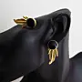 Handcrafted Black Onyx Gold-Plated Earrings with Distinctive Detail