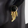 Handcrafted Black Onyx Gold-Plated Earrings with Distinctive Detail