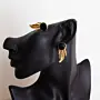 Handcrafted Black Onyx Gold-Plated Earrings with Distinctive Detail