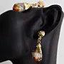 Handcrafted Contemporary Earrings in quartz with Distinctive Detail