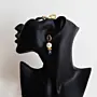 Handcrafted Quartz Pearl Gold-Plated Earrings with Distinctive Detail