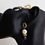 Handcrafted Quartz Pearl Gold-Plated Earrings with Distinctive Detail