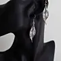 Handcrafted Silver-Plated Olive Leaf Earrings with Distinctive Detail