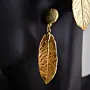 Handcrafted Gold-Plated Olive Leaf Earrings with Distinctive Detail