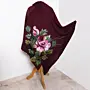 Burgundy Rose Felted Shawl with Wool-Felting Technique