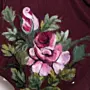 Burgundy Rose Felted Shawl with Wool-Felting Technique