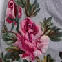 Light Grey Rose Felted Poncho with Wool-Felting Technique