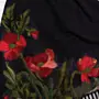 Black Red Poppy Felted Shawl with Wool-Felting Technique