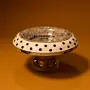 Ivory Polka Dot Recycled Newspaper Pedestal Dish 12 cm Height x 12 cm Diameter