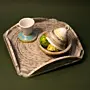 Large Square Serving Tray in Recycled Newspaper Craft 40x40 cm