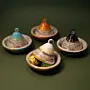 Handmade Recycled Newspaper Mini Tagine Set 4 Pieces 10x15 cm