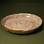 White & Gold Round Recycled Newspaper Serving Tray 35 cm Diameter
