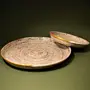 White & Gold Round Recycled Newspaper Serving Tray 35 cm Diameter