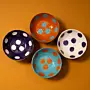 Handmade Recycled Newspaper Serving Bowl Set 4 Pieces 7x10 cm