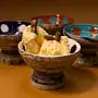 Handmade Recycled Newspaper Serving Bowl Set 4 Pieces 7x10 cm