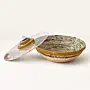 Recycled Newspaper Serving Dish with Clear Plexiglass Lid 7x15 cm