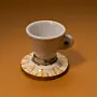 Espresso Cup Set with Recycled Newspaper Bases 6 Pieces 8x8 cm