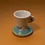 Espresso Cup Set with Recycled Newspaper Bases 6 Pieces 8x8 cm