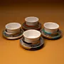 Ceramic Bowl Set with Recycled Newspaper Bases 4 Pieces 6x12 cm