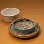 Ceramic Bowl Set with Recycled Newspaper Bases 4 Pieces 6x12 cm