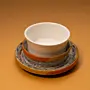 Ceramic Bowl Set with Recycled Newspaper Bases 4 Pieces 6x12 cm