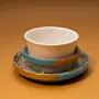 Ceramic Bowl Set with Recycled Newspaper Bases 4 Pieces 6x12 cm