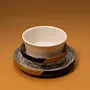 Ceramic Bowl Set with Recycled Newspaper Bases 4 Pieces 6x12 cm