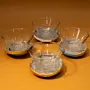 Glass Bowl Set with Recycled Newspaper Bases 4 Pieces 11x7.5 cm